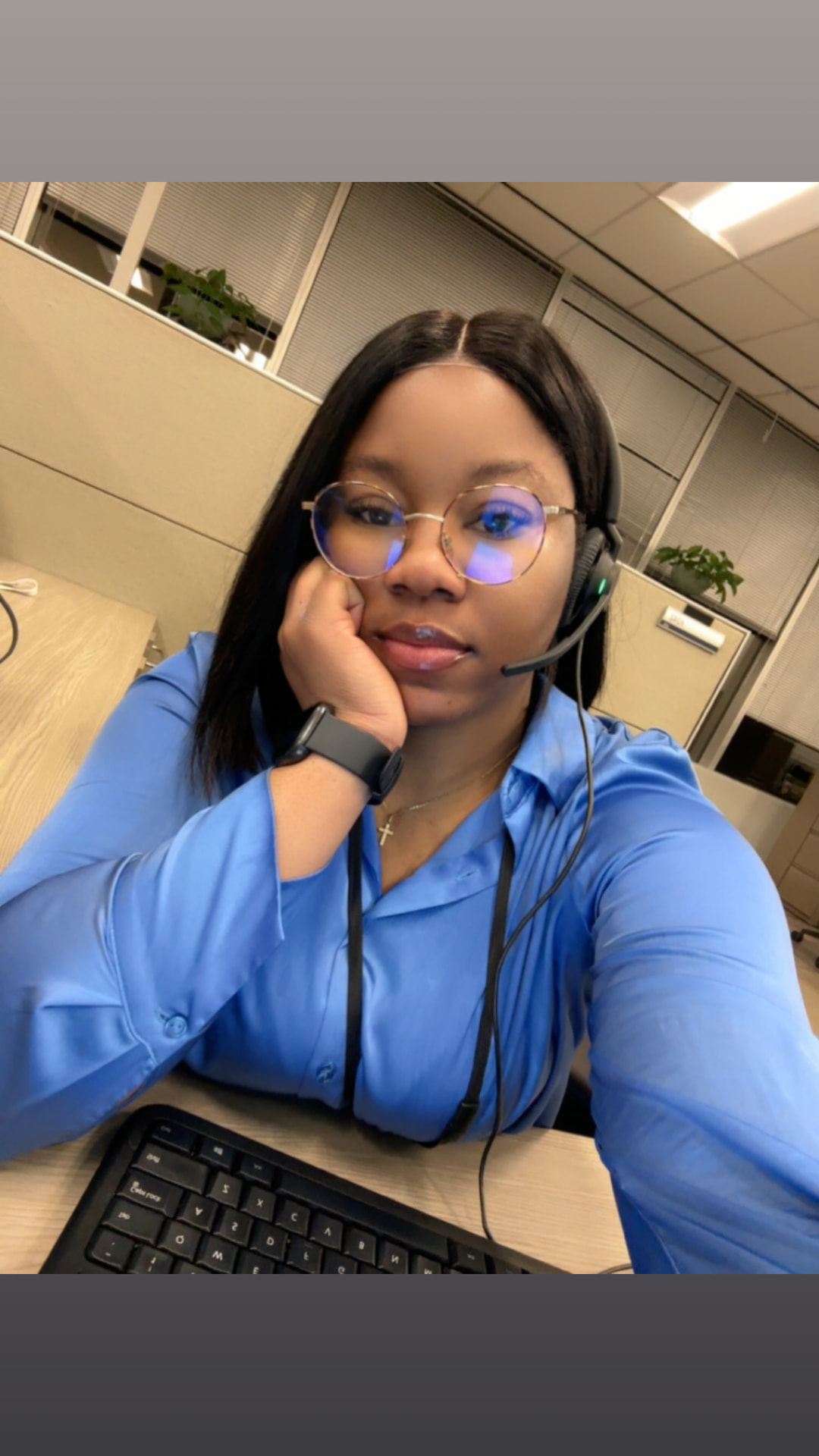 Melissa Morgan at her desk